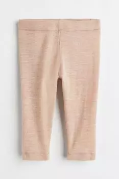 Шерстяные леггинсы H&amp;M, пудрово-розовый меланж