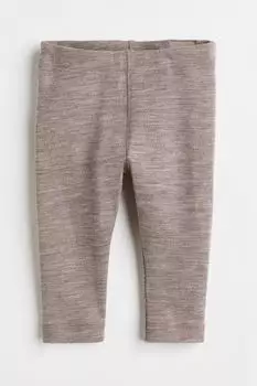 Шерстяные леггинсы H&amp;M, светло-коричневый меланж