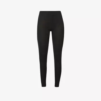 Шерстяные леггинсы средней посадки из смеси шерсти и шелка Hanro, черный