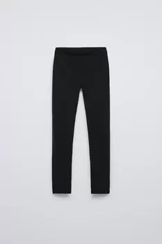 Шерстяные леггинсы ZARA, черный