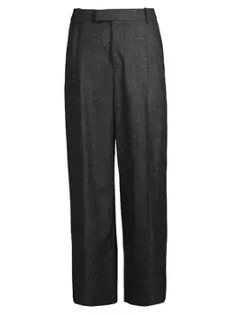 Шерстяные мешковатые брюки оверсайз Alexander Mcqueen, цвет black ivory