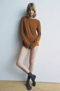 Шерстяные носки ZARA, антрацитово-серый