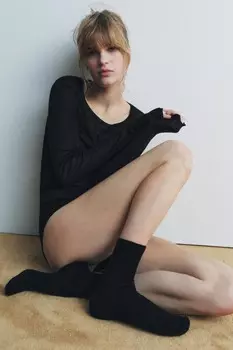 Шерстяные носки ZARA, черный