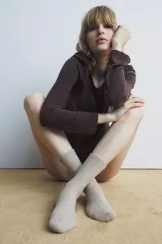 Шерстяные носки ZARA, песочный