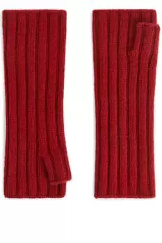 Шерстяные перчатки без пальцев Arket, красный