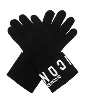 Шерстяные перчатки Dsquared2, черный