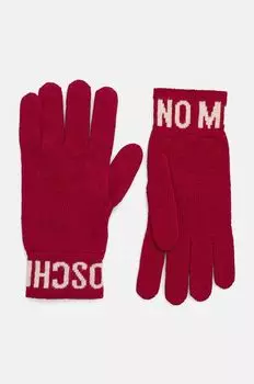 Шерстяные перчатки Moschino, розовый