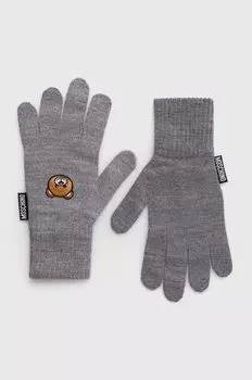 Шерстяные перчатки Moschino, серый