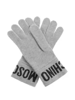 Шерстяные перчатки с логотипом Moschino, серый