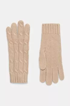 Шерстяные перчатки Tommy Hilfiger, бежевый