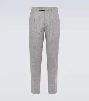 Шерстяные прямые брюки Zegna, Light taupe