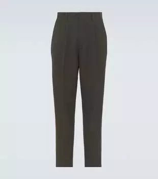 Шерстяные прямые брюки Zegna, темно-коричневый