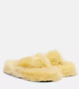 Шерстяные сандалии-танкетки Acne Studios, Canary Yellow