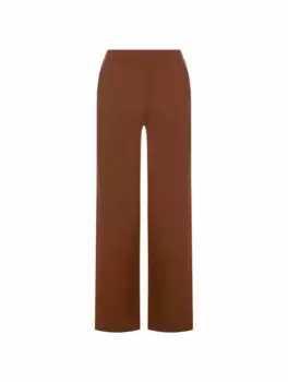 Шерстяные широкие брюки Allude, коричневый