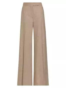 Шерстяные широкие брюки Pontiac Max Mara, цвет sand