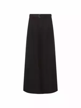 Шерстяные широкие брюки Sacai, черный