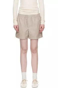 Шерстяные шорты на резинке Ami Paris, цвет ginger