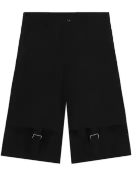 Шерстяные шорты с пряжкой Black Comme Des Garons, черный
