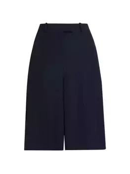 Шерстяные свободные шорты строгого кроя Ferragamo, цвет new navy