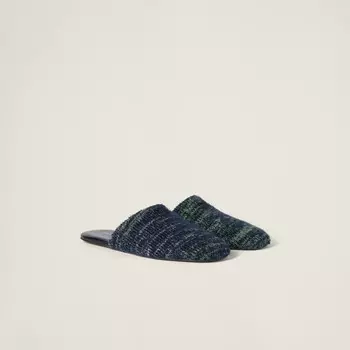 Шерстяные тапочки Miu Miu, зеленый