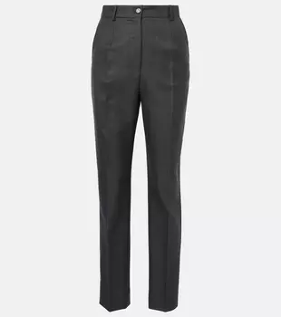 Шерстяные узкие брюки Dolce&Gabbana, Melange Grigi