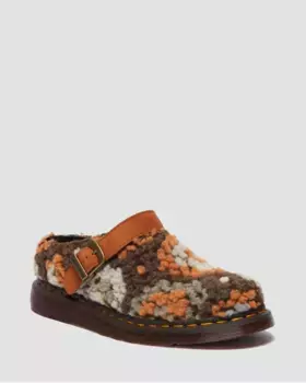 Шерстяные замшевые мюли Dr. Martens Isham вязания крючком, цвет Tan