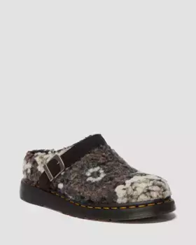 Шерстяные замшевые мюли Dr. Martens Isham вязания крючком, черный