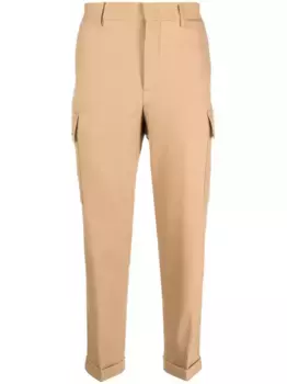 Шерстяные зауженные брюки карго ETRO, коричневый