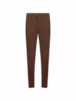 Шерстяные зауженные брюки Kiton, коричневый