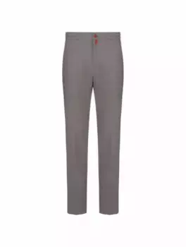 Шерстяные зауженные брюки Kiton, серый