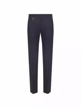 Шерстяные зауженные брюки Marco Pescarolo, тёмно-синий