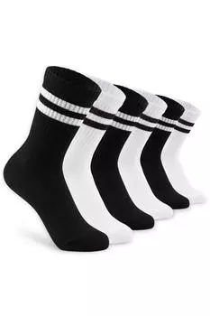 Шесть пар носков с двумя полосками CityComfort, мультиколор