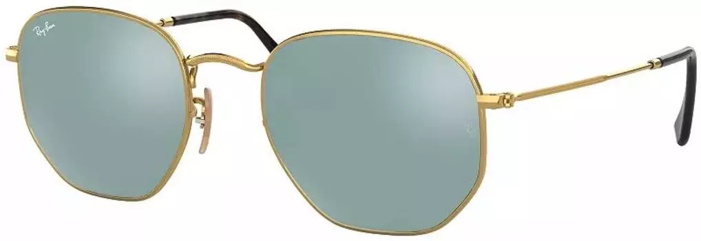 Шестиугольные металлические солнцезащитные очки Ray-Ban, золотой/серый