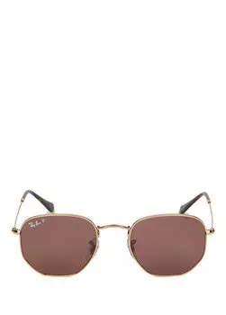 Шестиугольные солнцезащитные очки унисекс из розового золота Ray-Ban