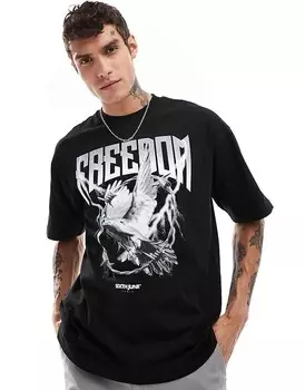 Шестое июня – черная футболка с принтом