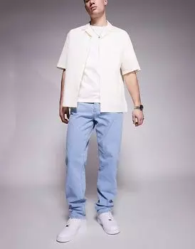 Шестое июня - выстиранные светло-голубые джинсы прямого кроя Sixth June