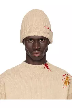 Шетландская шерстяная бини Marni, бежевый