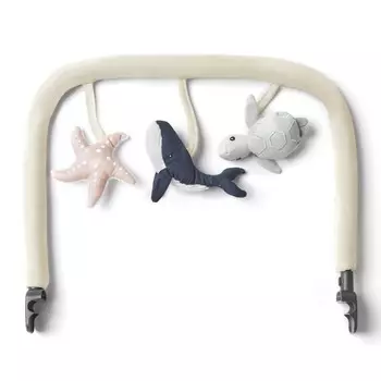 Шезлонг Ergobaby Evolve Play Bow Ergobaby Качалка 3-в-1 для новорожденных с рождения Ocean Wonders - кремовый Inna marka