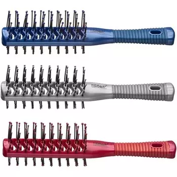 Щетка-скелетон с двойной ручкой унисекс, резиновая туннельная расцветка, черный, Eurostil