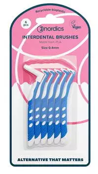 Щетки из материала Pla для чистки межзубных промежутков 0,4 мм, 6 шт. Nordics