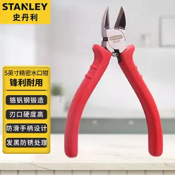 Щипцы для рта Stanley, промышленные электрики, кусачки для резки проволоки, многофункциональные плоскогубцы для электронных устройств, прецизионная красная ручка, 5 дюймов, 84-037-23