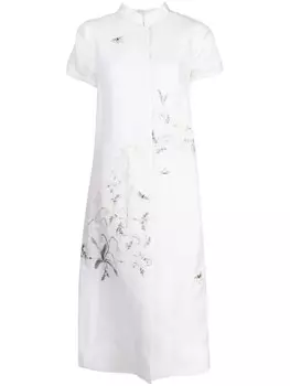 SHIATZY CHEN пальто Renascent Collection с цветочным принтом, белый