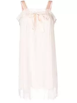 SHIATZY CHEN платье мини с кружевом, розовый