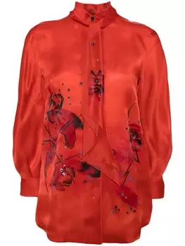 SHIATZY CHEN рубашка Libre Collection с воротником-стойкой, красный