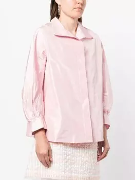 SHIATZY CHEN шелковая рубашка с широким воротником, розовый