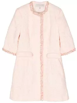 SHIATZY CHEN твидовое пальто с бисером, розовый