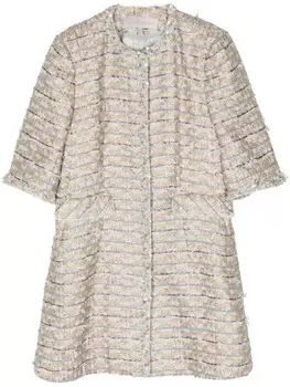 SHIATZY CHEN твидовое пальто с бисером, серый