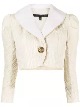 Shiatzy Chen укороченный жакет со сборками, желтый