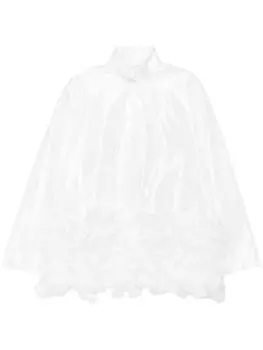 SHIATZY CHEN жакет оверсайз с кружевом, белый