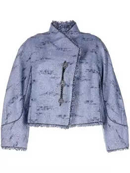 Shiatzy Chen жакет Reminiscence с эффектом металлик, синий